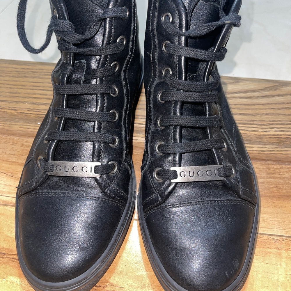 Gucci size 36 high top leather sneakers
